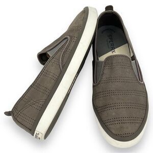 Sperry Top Sider Sailor Twin Gore Grey Perforated Slip On Sneaker Women’s Size 8